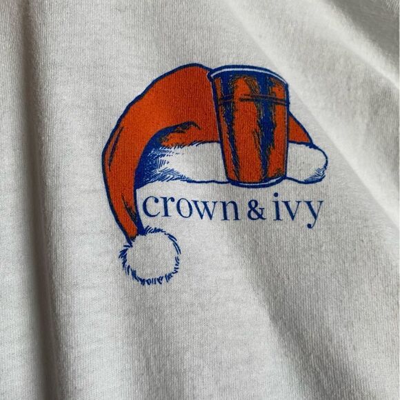 Crown & Ivy Long Sleeve Fishing Christmas Shirt Size Large - Picture 3 of 8